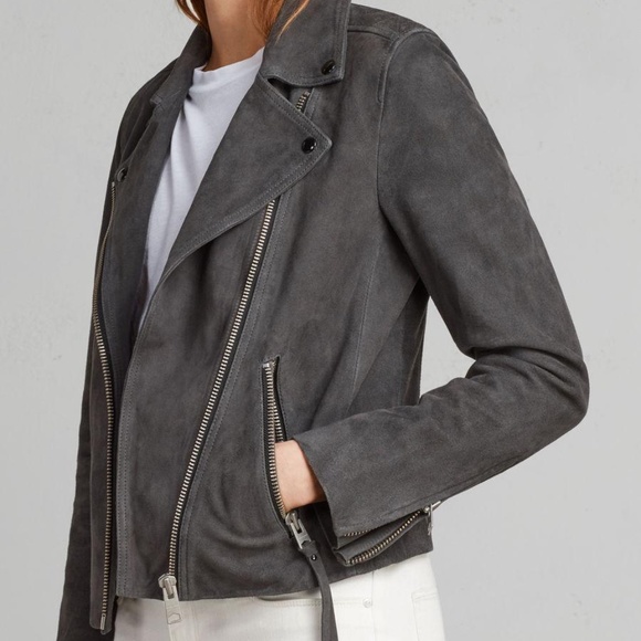 ALLSAINTS Suede Dalby Biker Jacket - Picture 1 of 10